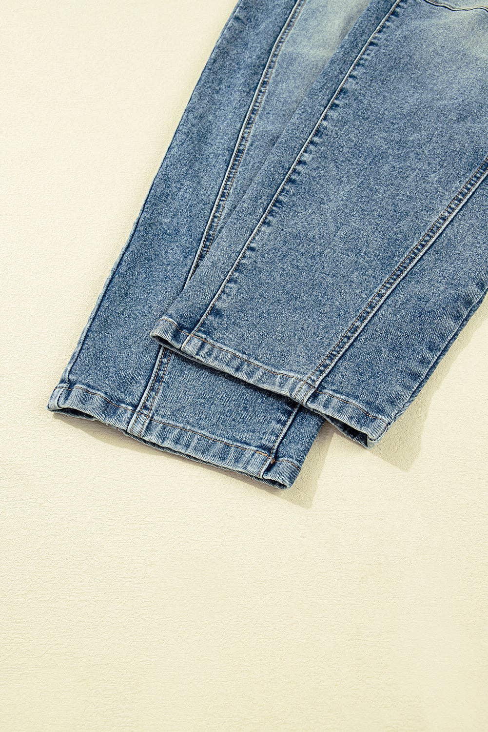 Vintage Washed Seam Detail stretchy barrel Jeans