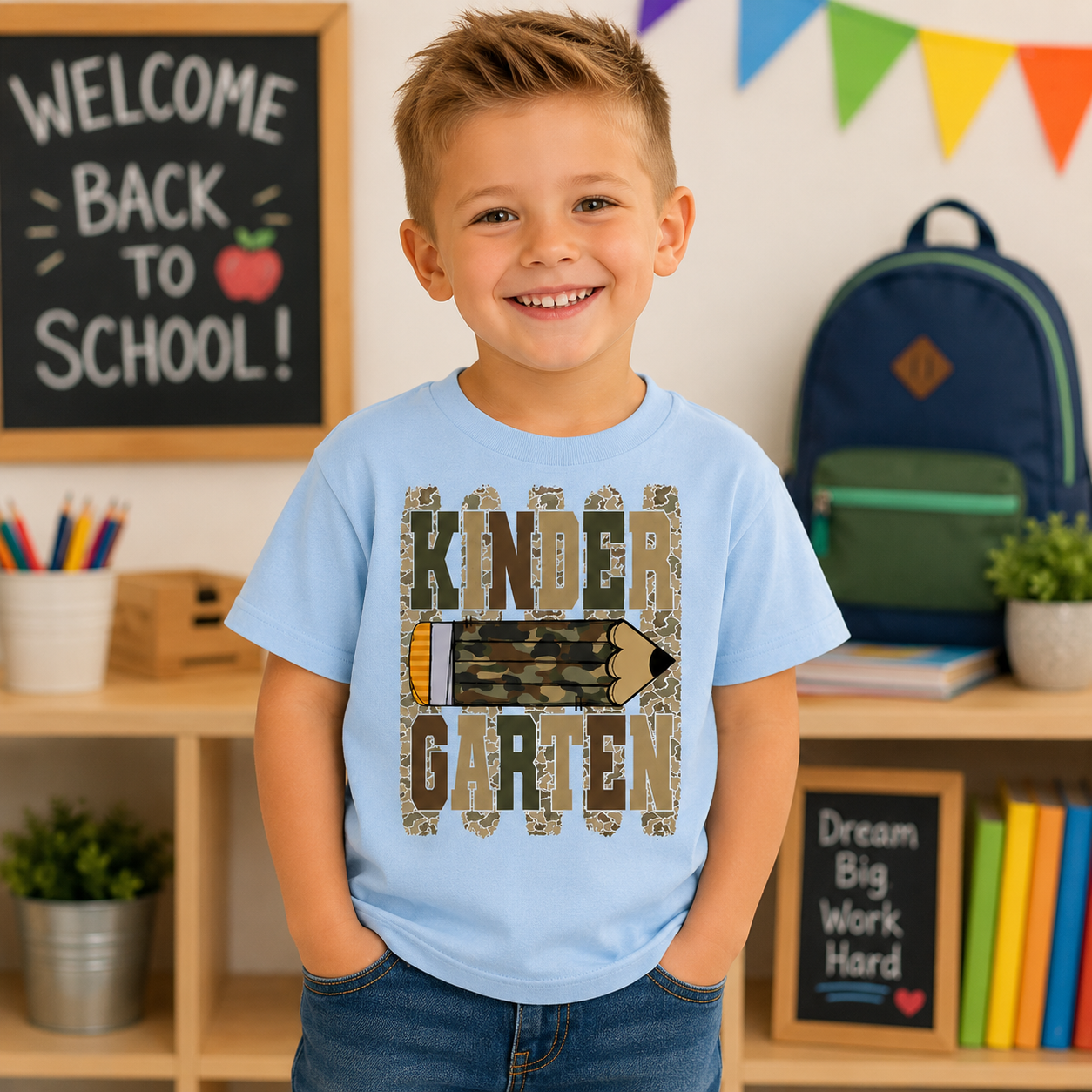 Boys Back to School Camo Tee (Pre-k thru Fourth Grade)
